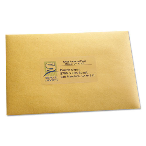 Avery® wholesale. AVERY Matte Clear Easy Peel Mailing Labels W- Sure Feed Technology, Inkjet Printers, 2 X 4, Clear, 10-sheet, 25 Sheets-pack. HSD Wholesale: Janitorial Supplies, Breakroom Supplies, Office Supplies.
