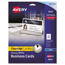 Load image into Gallery viewer, Avery® wholesale. AVERY Clean Edge Business Cards, Inkjet, 2 X 3 1-2, Glossy White, 200-pack. HSD Wholesale: Janitorial Supplies, Breakroom Supplies, Office Supplies.