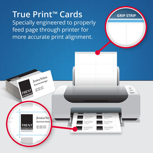 Avery® wholesale. True Print Clean Edge Business Cards, Inkjet, 2 X 3 1-2, White, 400-box. HSD Wholesale: Janitorial Supplies, Breakroom Supplies, Office Supplies.