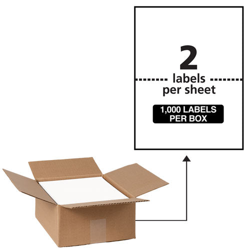 Avery® wholesale. AVERY Waterproof Shipping Labels With Trueblock Technology, Laser Printers, 5.5 X 8.5, White, 2-sheet, 500 Sheets-box. HSD Wholesale: Janitorial Supplies, Breakroom Supplies, Office Supplies.