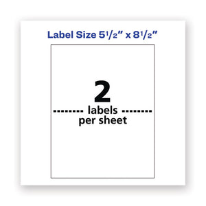 Avery® wholesale. AVERY Waterproof Shipping Labels With Trueblock Technology, Laser Printers, 5.5 X 8.5, White, 2-sheet, 500 Sheets-box. HSD Wholesale: Janitorial Supplies, Breakroom Supplies, Office Supplies.