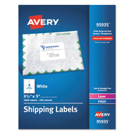 Avery® wholesale. AVERY White Shipping Labels-bulk Packs, Inkjet-laser Printers, 3.5 X 5, White, 4-sheet, 250 Sheets-box. HSD Wholesale: Janitorial Supplies, Breakroom Supplies, Office Supplies.