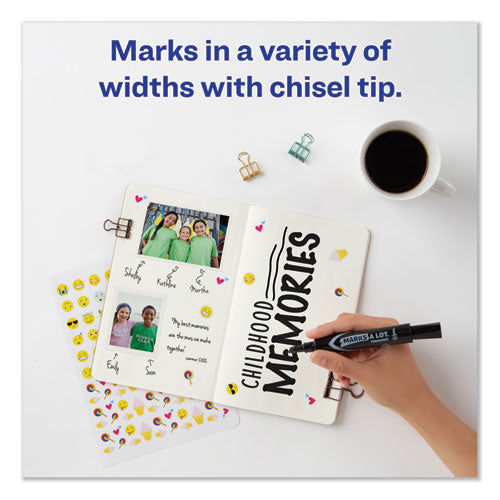 Avery® wholesale. AVERY Marks A Lot Regular Desk-style Permanent Marker Value Pack, Broad Chisel Tip, Assorted Colors, 24-pack. HSD Wholesale: Janitorial Supplies, Breakroom Supplies, Office Supplies.