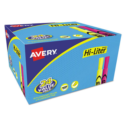 Avery® wholesale. AVERY Hi-liter Desk-style Highlighters, Chisel Tip, Assorted Colors, 24-pack. HSD Wholesale: Janitorial Supplies, Breakroom Supplies, Office Supplies.
