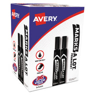 Avery® wholesale. AVERY Marks A Lot Large Desk-style Permanent Marker Value Pack, Broad Chisel Tip, Black, 36-pack. HSD Wholesale: Janitorial Supplies, Breakroom Supplies, Office Supplies.