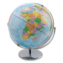 Load image into Gallery viewer, Advantus wholesale. 12-inch Globe With Blue Oceans, Silver-toned Metal Desktop Base,full-meridian. HSD Wholesale: Janitorial Supplies, Breakroom Supplies, Office Supplies.