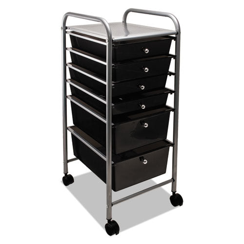 Advantus wholesale. Portable Drawer Organizer, 13w X 15.38d X 32.13h, Smoke-matte Gray. HSD Wholesale: Janitorial Supplies, Breakroom Supplies, Office Supplies.