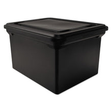 Load image into Gallery viewer, Advantus wholesale. File Tote With Lid, Letter-legal Files, 14.13&quot; X 18&quot; X 10.75&quot;, Black. HSD Wholesale: Janitorial Supplies, Breakroom Supplies, Office Supplies.