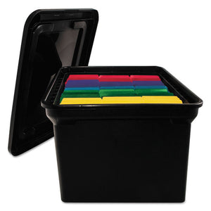 Advantus wholesale. File Tote With Lid, Letter-legal Files, 14.13" X 18" X 10.75", Black. HSD Wholesale: Janitorial Supplies, Breakroom Supplies, Office Supplies.