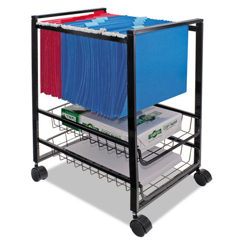 Advantus wholesale. Mobile File Cart W-sliding Baskets, 12.88w X 15d X 21.13h, Black. HSD Wholesale: Janitorial Supplies, Breakroom Supplies, Office Supplies.