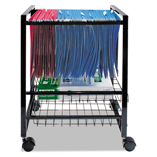 Advantus wholesale. Mobile File Cart W-sliding Baskets, 12.88w X 15d X 21.13h, Black. HSD Wholesale: Janitorial Supplies, Breakroom Supplies, Office Supplies.