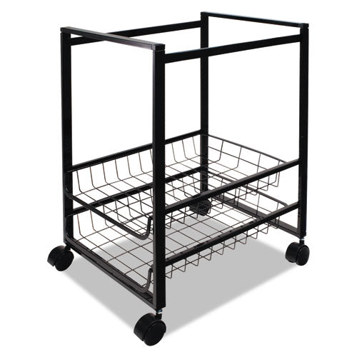 Advantus wholesale. Mobile File Cart W-sliding Baskets, 12.88w X 15d X 21.13h, Black. HSD Wholesale: Janitorial Supplies, Breakroom Supplies, Office Supplies.