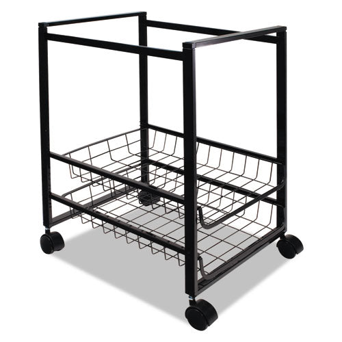 Advantus wholesale. Mobile File Cart W-sliding Baskets, 12.88w X 15d X 21.13h, Black. HSD Wholesale: Janitorial Supplies, Breakroom Supplies, Office Supplies.