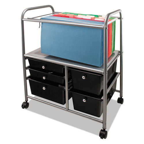 Advantus wholesale. Letter-legal File Cart W-five Storage Drawers, 21.63w X 15.25d X 28.63h, Black. HSD Wholesale: Janitorial Supplies, Breakroom Supplies, Office Supplies.