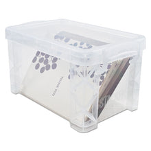 Load image into Gallery viewer, Advantus wholesale. Super Stacker Storage Boxes, Hold 500 4 X 6 Cards, Plastic, Clear. HSD Wholesale: Janitorial Supplies, Breakroom Supplies, Office Supplies.