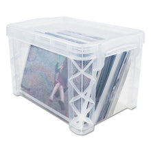 Load image into Gallery viewer, Advantus wholesale. Super Stacker Storage Boxes, Hold 400 3 X 5 Cards, Plastic, Clear. HSD Wholesale: Janitorial Supplies, Breakroom Supplies, Office Supplies.