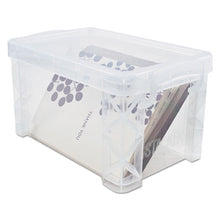 Load image into Gallery viewer, Advantus wholesale. Super Stacker Storage Boxes, Hold 400 3 X 5 Cards, Plastic, Clear. HSD Wholesale: Janitorial Supplies, Breakroom Supplies, Office Supplies.