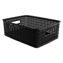 Load image into Gallery viewer, Advantus wholesale. Weave Bins, 14.25 X 10.25 X 4.75, Black, 2-pack. HSD Wholesale: Janitorial Supplies, Breakroom Supplies, Office Supplies.