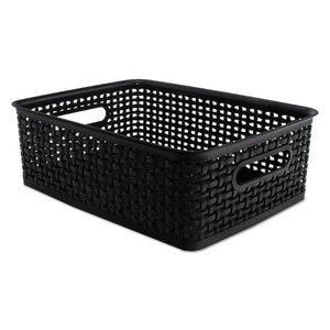 Advantus wholesale. Weave Bins, 14.25 X 10.25 X 4.75, Black, 2-pack. HSD Wholesale: Janitorial Supplies, Breakroom Supplies, Office Supplies.