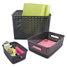 Load image into Gallery viewer, Advantus wholesale. Weave Bins, 14.25 X 10.25 X 4.75, Black, 2-pack. HSD Wholesale: Janitorial Supplies, Breakroom Supplies, Office Supplies.