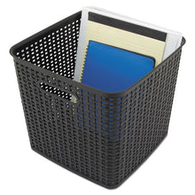 Load image into Gallery viewer, Advantus wholesale. Plastic Weave Bin, Extra Large, 12.5&quot; X 12.5&quot; X 11.13&quot;, Black, 2-pack. HSD Wholesale: Janitorial Supplies, Breakroom Supplies, Office Supplies.