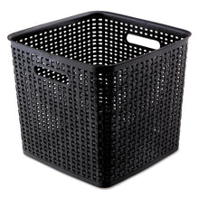 Load image into Gallery viewer, Advantus wholesale. Plastic Weave Bin, Extra Large, 12.5&quot; X 12.5&quot; X 11.13&quot;, Black, 2-pack. HSD Wholesale: Janitorial Supplies, Breakroom Supplies, Office Supplies.