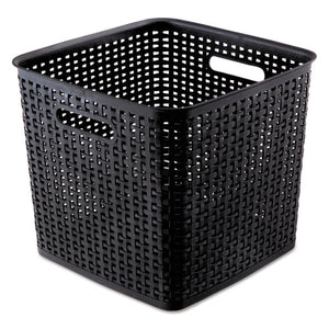 Advantus wholesale. Plastic Weave Bin, Extra Large, 12.5" X 12.5" X 11.13", Black, 2-pack. HSD Wholesale: Janitorial Supplies, Breakroom Supplies, Office Supplies.