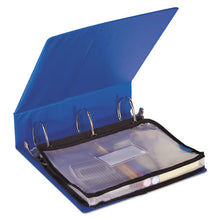 Load image into Gallery viewer, Advantus wholesale. Expanding Zipper Pouch, 13 X 9 1-4, Clear-black. HSD Wholesale: Janitorial Supplies, Breakroom Supplies, Office Supplies.