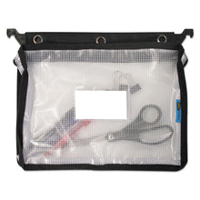 Load image into Gallery viewer, Advantus wholesale. Expanding Zipper Pouch, 13 X 9 1-4, Clear-black. HSD Wholesale: Janitorial Supplies, Breakroom Supplies, Office Supplies.