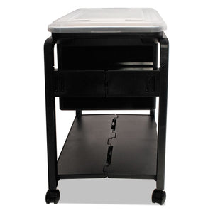 Advantus wholesale. Folding Mobile File Cart, 14.5w X 18.5d X 21.75h, Clear-black. HSD Wholesale: Janitorial Supplies, Breakroom Supplies, Office Supplies.