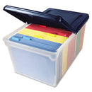 Innovative Storage Designs wholesale. Extra-capacity 28" File Tote, Letter Files, 23.25" X 14.25" X 10.63", Clear-navy. HSD Wholesale: Janitorial Supplies, Breakroom Supplies, Office Supplies.