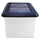 Innovative Storage Designs wholesale. Extra-capacity 28" File Tote, Letter Files, 23.25" X 14.25" X 10.63", Clear-navy. HSD Wholesale: Janitorial Supplies, Breakroom Supplies, Office Supplies.