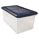 Innovative Storage Designs wholesale. Extra-capacity 28" File Tote, Letter Files, 23.25" X 14.25" X 10.63", Clear-navy. HSD Wholesale: Janitorial Supplies, Breakroom Supplies, Office Supplies.