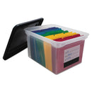 Innovative Storage Designs wholesale. File Tote With Contents Label, Letter-legal Files, 17.75" X 14" X 10.25", Clear-black. HSD Wholesale: Janitorial Supplies, Breakroom Supplies, Office Supplies.