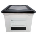 Innovative Storage Designs wholesale. File Tote With Contents Label, Letter-legal Files, 17.75" X 14" X 10.25", Clear-black. HSD Wholesale: Janitorial Supplies, Breakroom Supplies, Office Supplies.