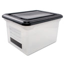 Innovative Storage Designs wholesale. File Tote With Contents Label, Letter-legal Files, 17.75" X 14" X 10.25", Clear-black. HSD Wholesale: Janitorial Supplies, Breakroom Supplies, Office Supplies.