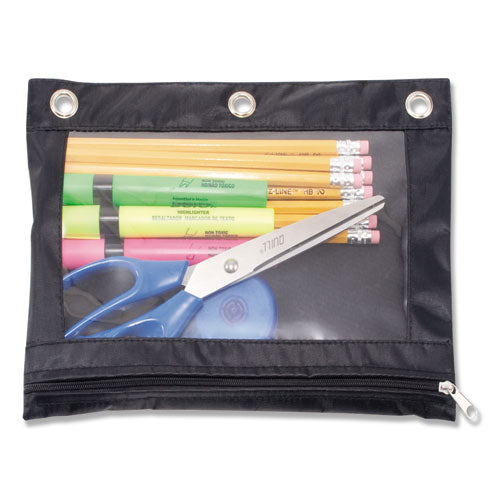 Advantus wholesale. Binder Pencil Pouch, 10 X 7 3-8, Black-clear. HSD Wholesale: Janitorial Supplies, Breakroom Supplies, Office Supplies.