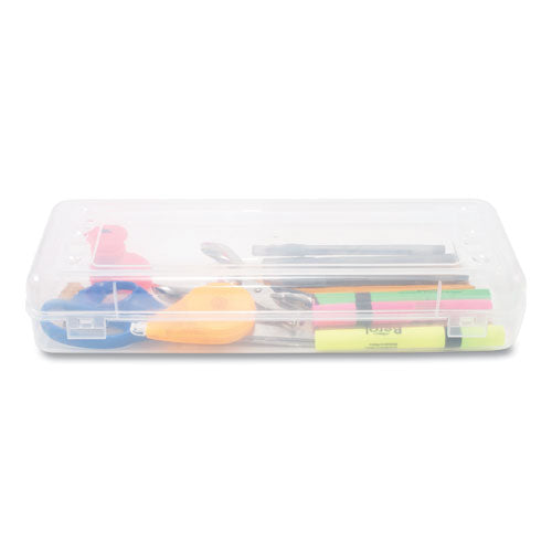 Innovative Storage Designs wholesale. Stretch Art Box, Polypropylene, Snap Shut, Clear. HSD Wholesale: Janitorial Supplies, Breakroom Supplies, Office Supplies.