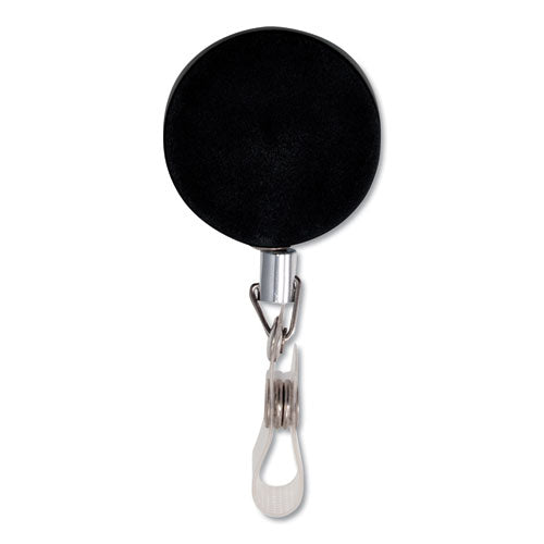Advantus wholesale. Premier Heavy-duty Retractable Id Card Reel, 24" Extension, Black-chrome, 12-box. HSD Wholesale: Janitorial Supplies, Breakroom Supplies, Office Supplies.