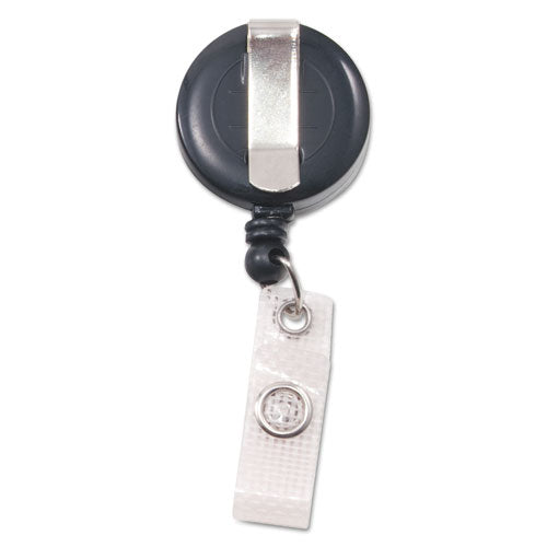 Advantus wholesale. Deluxe Retractable Id Reel With Badge Holder, 24" Extension, Black, 12-box. HSD Wholesale: Janitorial Supplies, Breakroom Supplies, Office Supplies.