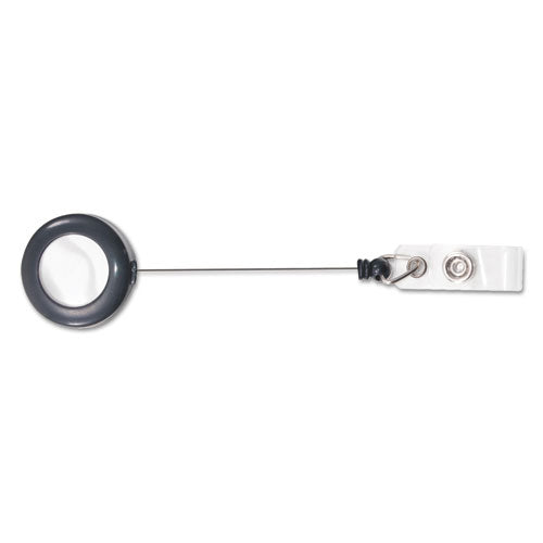 Advantus wholesale. Deluxe Retractable Id Reel With Badge Holder, 24" Extension, Black, 12-box. HSD Wholesale: Janitorial Supplies, Breakroom Supplies, Office Supplies.