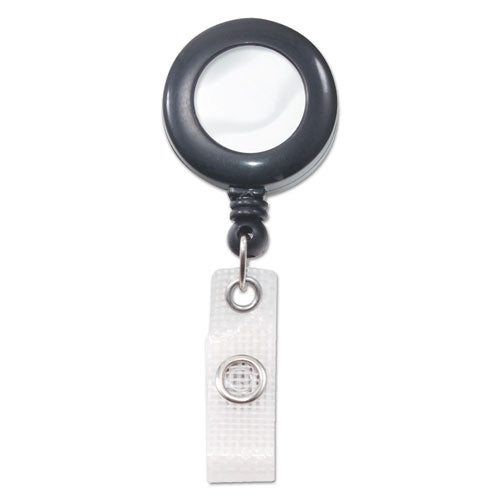 Advantus wholesale. Deluxe Retractable Id Reel With Badge Holder, 24" Extension, Black, 12-box. HSD Wholesale: Janitorial Supplies, Breakroom Supplies, Office Supplies.