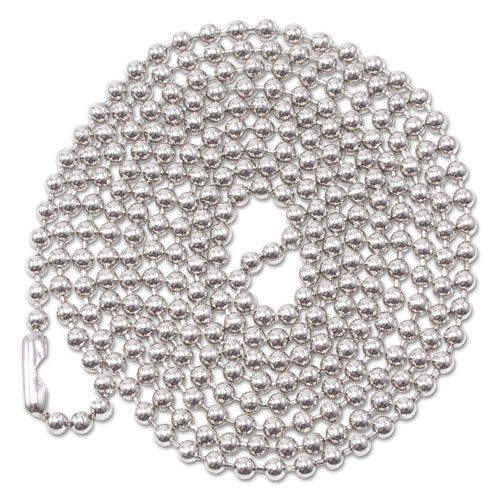 Advantus wholesale. Id Badge Holder Chain, Ball Chain Style, 36" Long, Nickel Plated, 100-box. HSD Wholesale: Janitorial Supplies, Breakroom Supplies, Office Supplies.