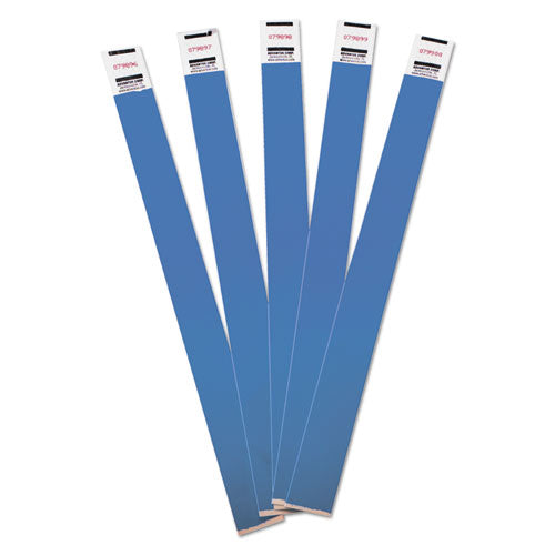 Advantus wholesale. Crowd Management Wristbands, Sequentially Numbered, 10 X 3-4, Blue, 100-pack. HSD Wholesale: Janitorial Supplies, Breakroom Supplies, Office Supplies.