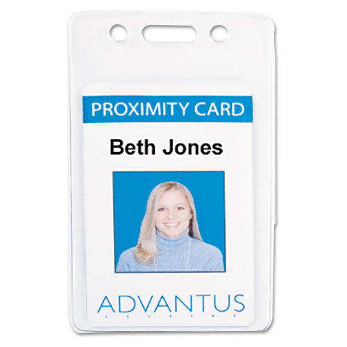 Advantus wholesale. Proximity Id Badge Holder, Vertical, 2.68 X 4.38, Clear, 50-pack. HSD Wholesale: Janitorial Supplies, Breakroom Supplies, Office Supplies.