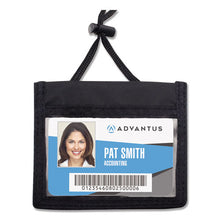 Load image into Gallery viewer, Advantus wholesale. Id Badge Holder W-convention Neck Pouch, Horizontal, 4 X 2 1-4, Black, 12-pack. HSD Wholesale: Janitorial Supplies, Breakroom Supplies, Office Supplies.