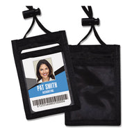 Advantus wholesale. Id Badge Holder W-convention Neck Pouch, Vertical, 2 3-4 X 3 1-2, Black, 12-pack. HSD Wholesale: Janitorial Supplies, Breakroom Supplies, Office Supplies.