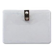 Load image into Gallery viewer, Advantus wholesale. Id Badge Holder W-clip, Horizontal, 4.13w X 3.38h, Clear, 50-pack. HSD Wholesale: Janitorial Supplies, Breakroom Supplies, Office Supplies.