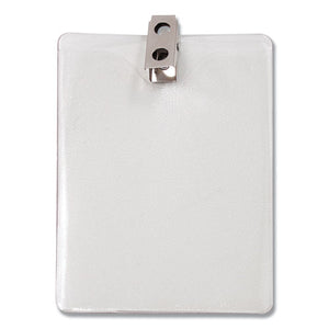 Advantus wholesale. Id Badge Holder W-clip, Vertical, 3.8w X 4.25h, Clear, 50-pack. HSD Wholesale: Janitorial Supplies, Breakroom Supplies, Office Supplies.