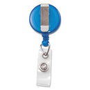 Advantus wholesale. Translucent Retractable Id Card Reel, 34" Extension, Blue, 12-pack. HSD Wholesale: Janitorial Supplies, Breakroom Supplies, Office Supplies.